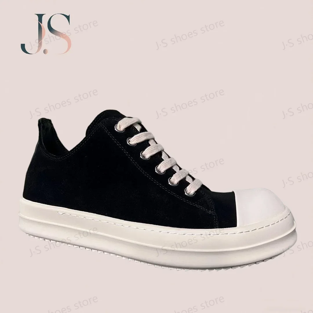 R-o تصميم الأسود الجلد المدبوغ منخفضة أعلى حذاء فاخر جودة عالية الرجال حذاء رياضة النساء حذاء كاجوال البقرة المدبوغ الرجعية الدانتيل يصل أحذية رياضية #1