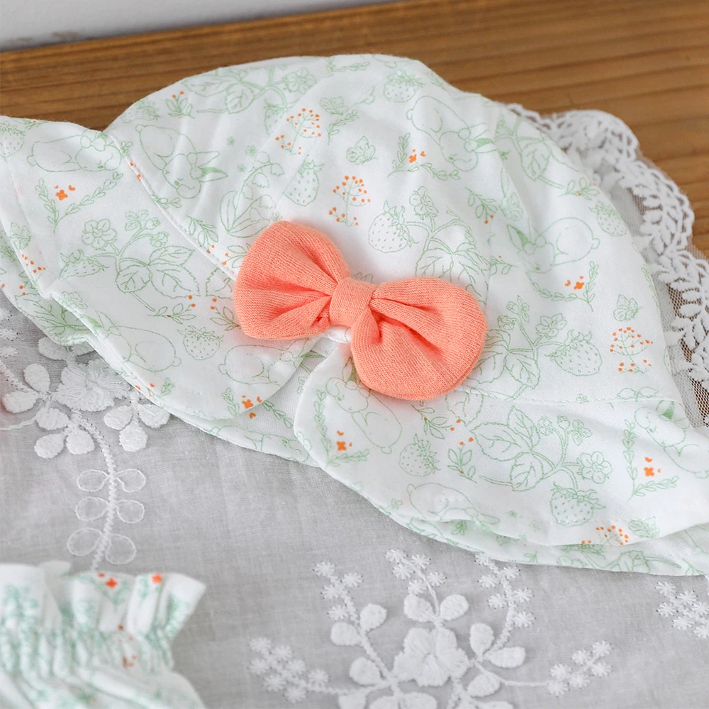 فستان قصير صيفي من القطن المزين بالزهور للأطفال مع زخرفة فيونكة على طراز الأميرة للفتيات بدون قبعة