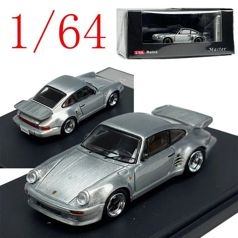 

Мастер, литая под давлением модель автомобиля Porsche из сплава в масштабе 1/64, Porsche 930 911, турбо-серебристые игровые транспортные средства, игрушки для мальчиков, подарок, оригинальная коробка