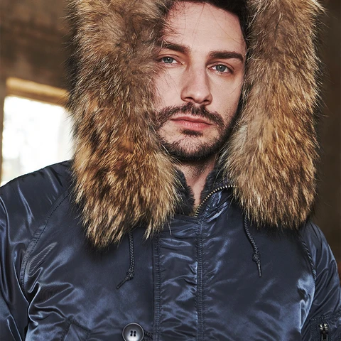 MGP Мужская зимняя куртка N-3B Parka, водоотталкивающая, с мехом на капюшоне — изображение товара