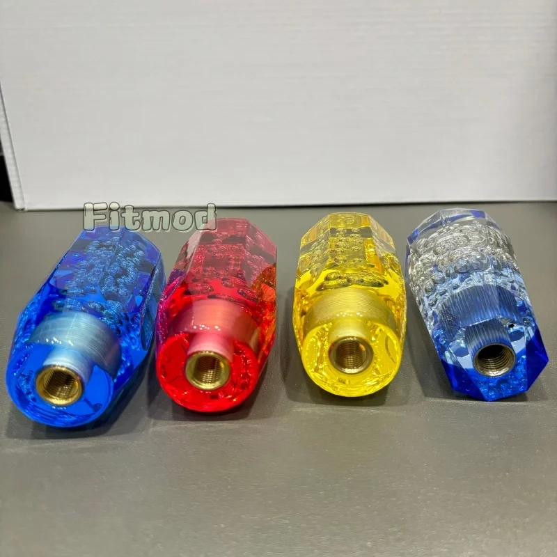 10CM JDM Universal Octagon Crystal Bubble Gear Shift Knob Car Modification Manual Gear Shifter