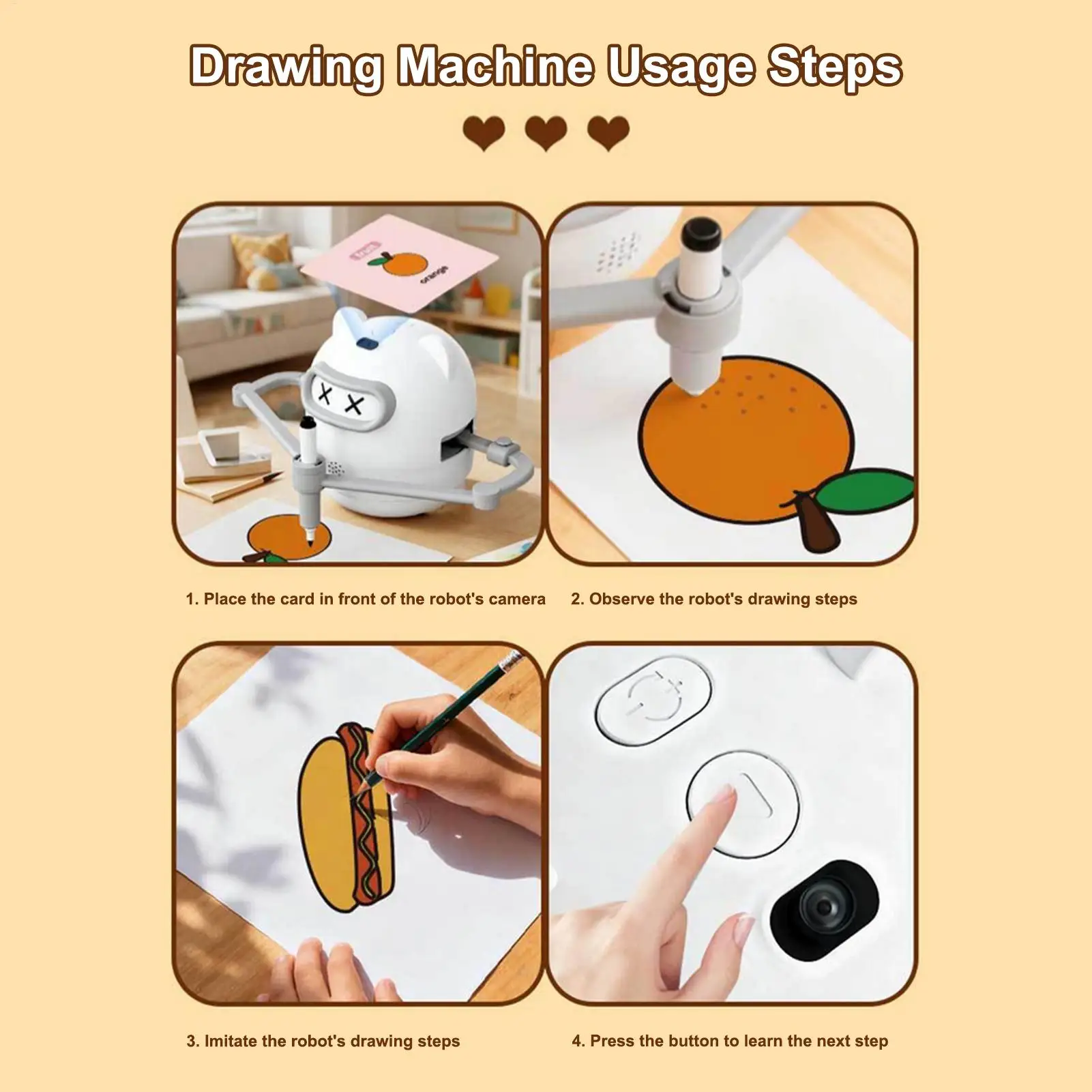 Kids Drawing Robot Learning Toy Painting Robot With 100 Cards 12 Markers For Kids Ages 3-10 Teens Boys Girls Birthday Home