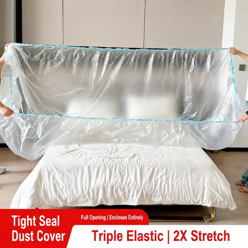 Oversized Reinforced Disposable Elastic Drawstring Bed Sheet Full Wrap Mattress Shield Dust Barrier Dorm Sofa Furniture Shelter