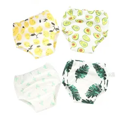 4PC Washable Diaper Learning Pants Infant Cotton Shorts Underwear 4 Layers Baby Training Pants