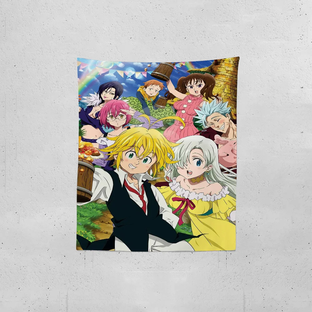 The Seven Deadly Sins Tapestry Creative Pattern Photo Living Room Wall Art Tapestry Decor Party Outdoor Decorate Banners