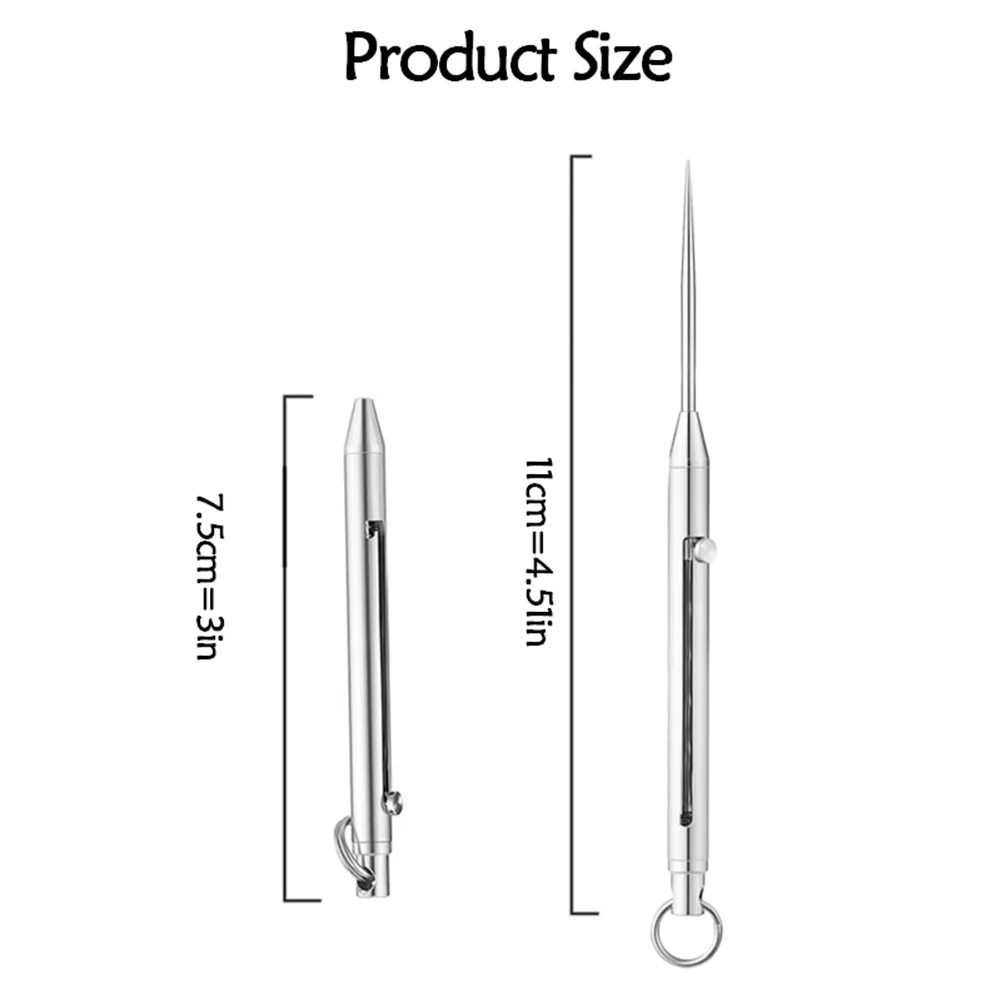 Portachiavi portatile con stuzzicadenti tascabile in titanio, argento, con porta stuzzicadenti in metallo per accessori da campeggio per picnic all'aperto