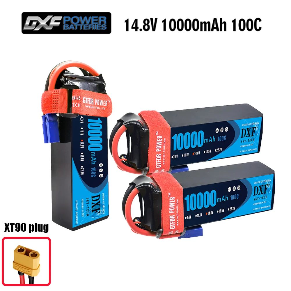 

Аккумулятор DXF 4S Lipo, 14,8 в, 10000 мА · ч, 1/8 C, с разъемом XT90, мягкий чехол для багги, внедорожника, лодки, грузовика, самолета, бла, RACIN