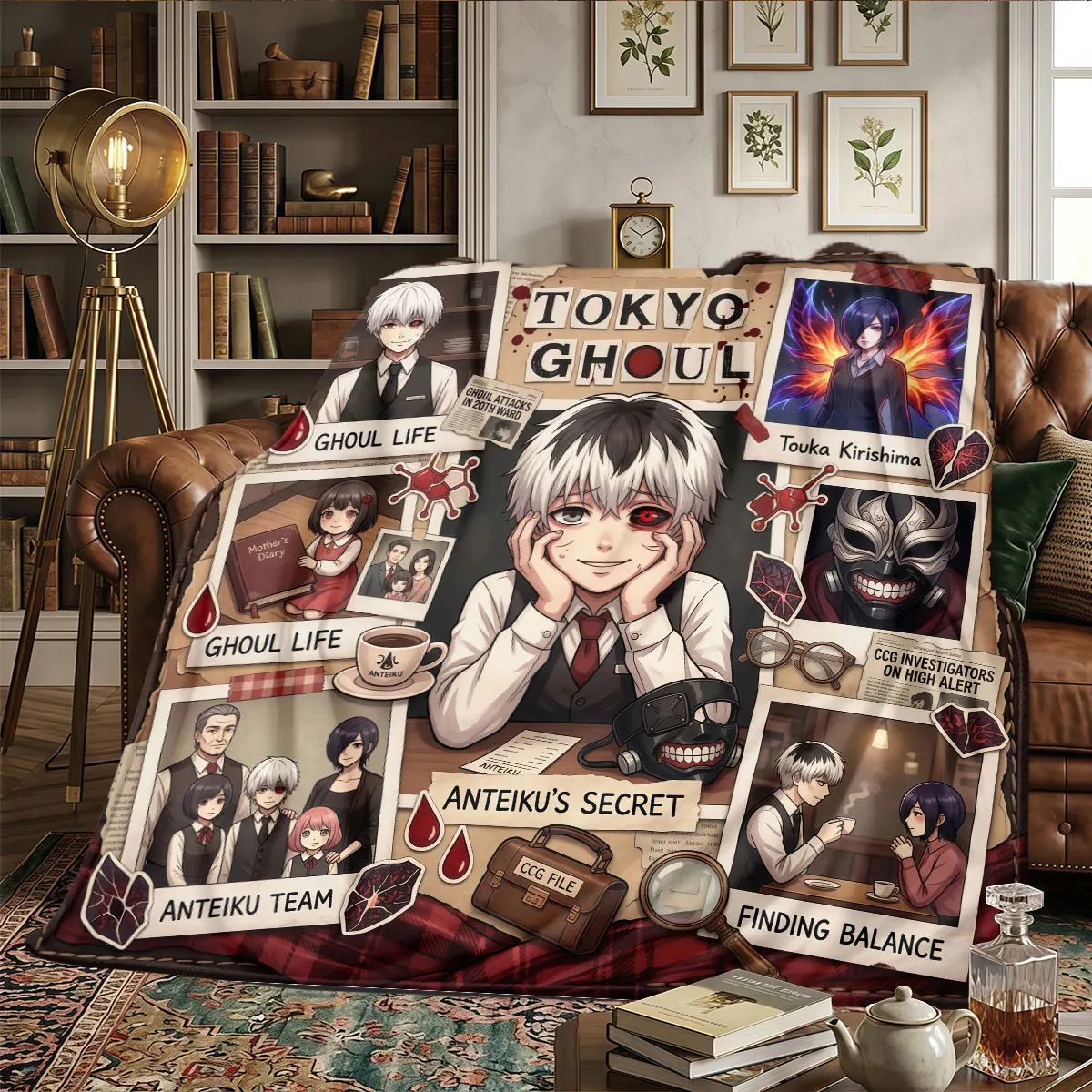 Tokyo Ghoul Patterns Home Blanket Lightweight and portable for Beds Bedrooms Naps Warmth and Comfort Birthday Gifts -HE99