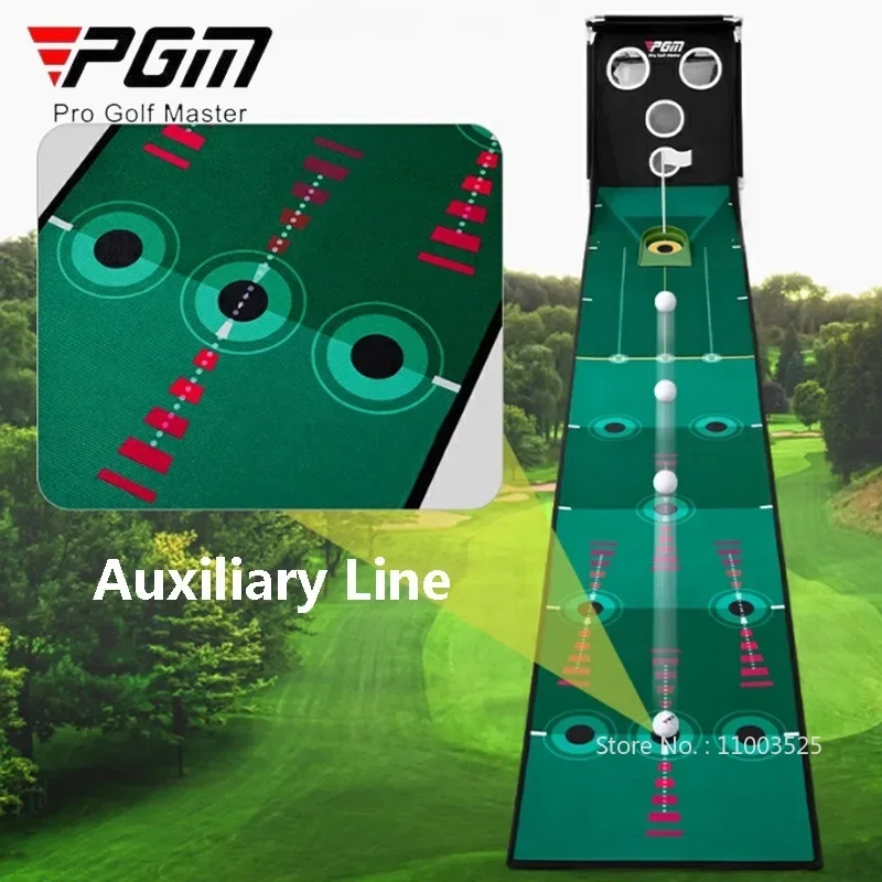 PGM Velvet Style Golf Cutting Trainer with Training Net Automatic Return Ball Putter Trainer Foldable Portable Golf Practice Mat