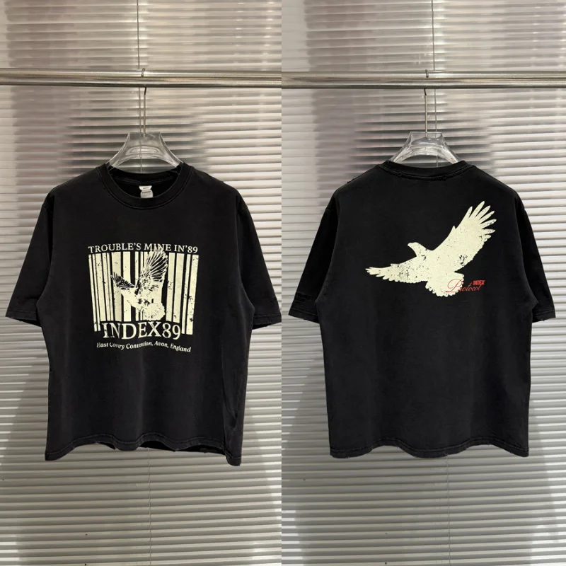 Vintage Protocol T-Shirts – Used-Look, lässig geschnittenes Kurzarm-T-Shirt für Herren und Damen