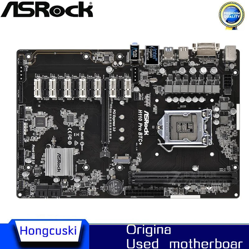 

ASRock H110 PRO BTC+ 13GPU mining original H110 motherboard LGA 1151 DDR4 32G M.2 NVME motherboard