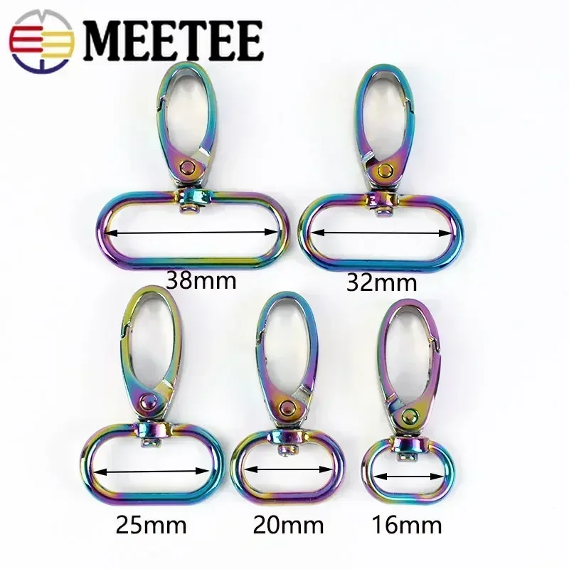 50pcs Metal Strap Buckles Lobster Clasp Bag Webbing Snap Hooks Handbag Hangers DIY KeyChain Leather Part Accessories