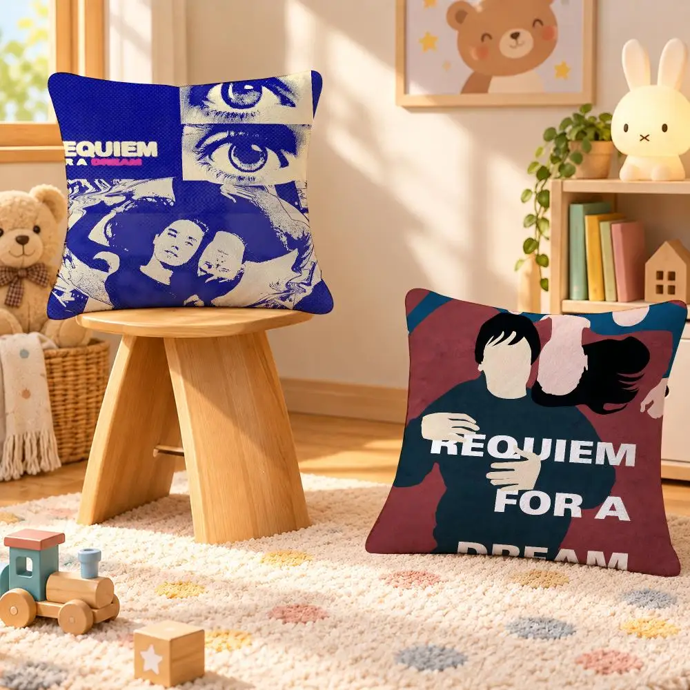 Film Requiem Dream Dark Cushion Cover Personalized Soft Plush Pillow Living Room Home Sofa Bedroom Office Car Cushion