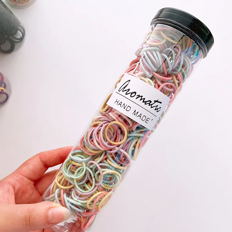 100 Teile/satz Elastische Haarbänder Mädchen Baby Haarschmuck Kind Haarring Kopf Seil Scrunchies Kopfbedeckung Ohne Flaschen – Detail 26