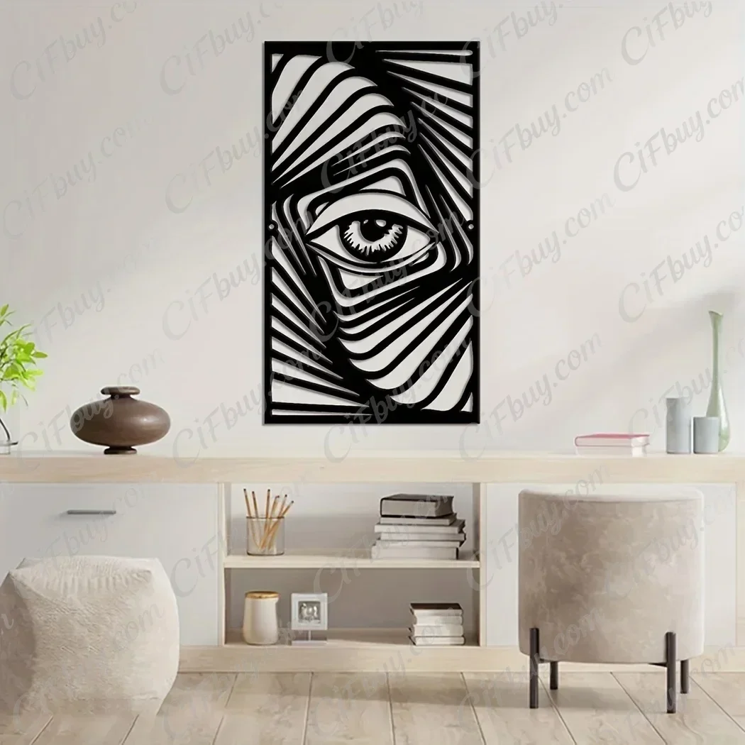 CIFBUY Abstract Zebra Eye Metal Wall Art Iron Silhouette Hanging Decor Home Wall Ornament Accent