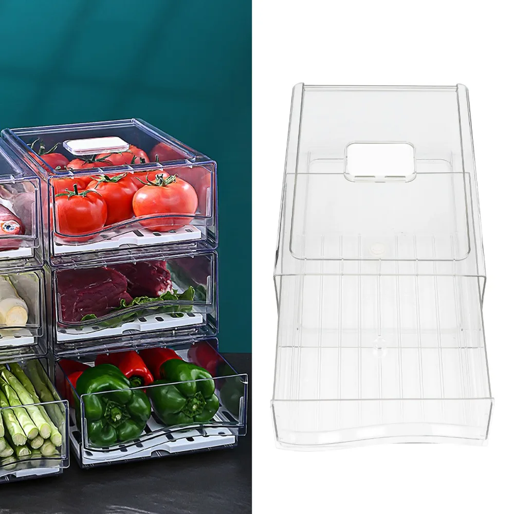 Portable PET Food Storage Container S/L Refrigerator Storage Bin Produce Storage Container For Berry Storage