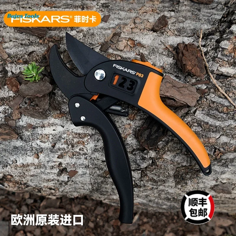 Fiskars PowerStep Garden Scissors Anvil P83 L85 Garden Scissors, Ergonomically Shaped Handles for Comfortable Use, Hand Tools