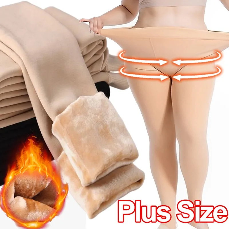 Damen-Wärmer-Leggings, Winter-Thermohose, Strumpfhosen, Socken, Samtstrumpfhose, elastisch, verdickter Strumpf, mit Fleece gefütterte Unterwäsche