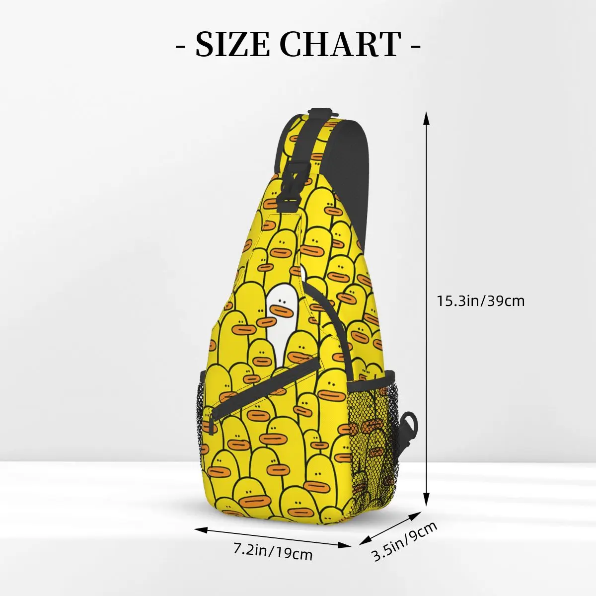 Funny Yellow Duck Emoticon Crossbody Bag Sports Funny Yellow Duck Chest Bag Unisex Women Man Fashion Shoulder Backpacks Travel