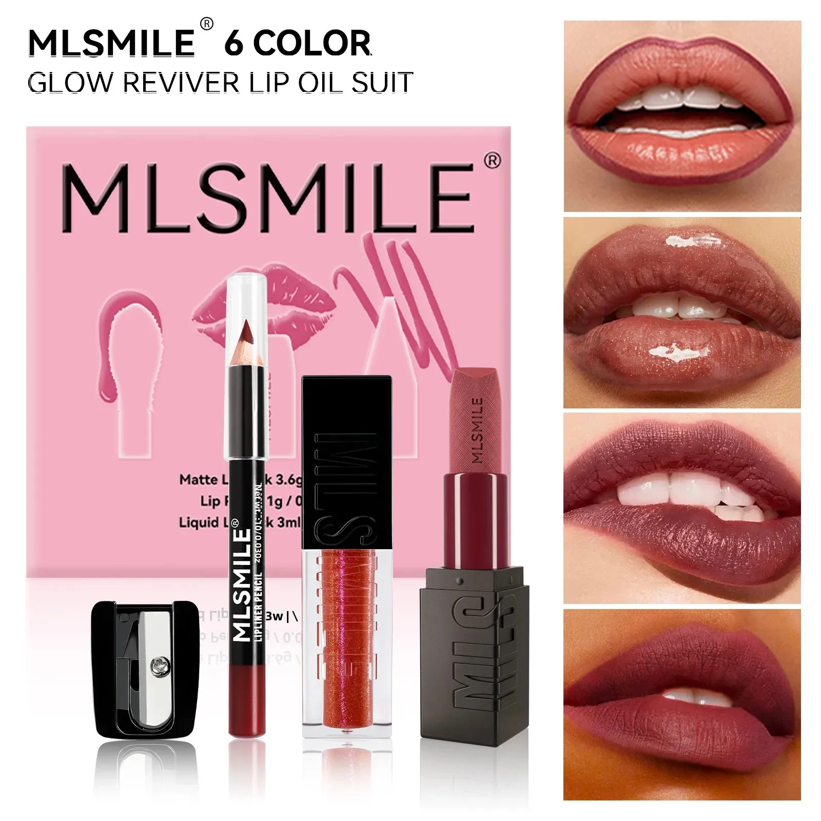長持ちするマットリップスティックセット ベルベットリップグレーズ 保湿リップライナーペンシル ミラー付きシャープナー付き コンプリートメイクアップキット