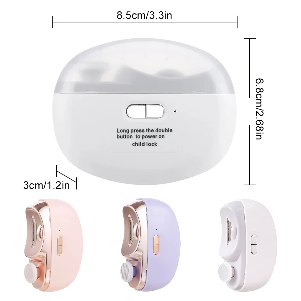 ماكينة تشذيب أصابع وأصابع القدم للأطفال البالغين لعمر بطارية طويل لتقليم وتلميع الأظافر باللون الأبيض #6