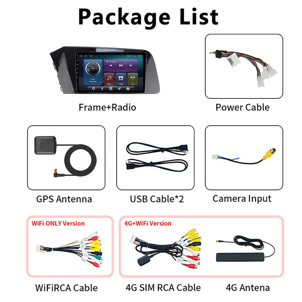 9'' 4G 8 Core GPS Navigation Stereo Android Multimedia Carplay Touch Screen Car Radio Video Player For Hyundai Elantra 2020~2021