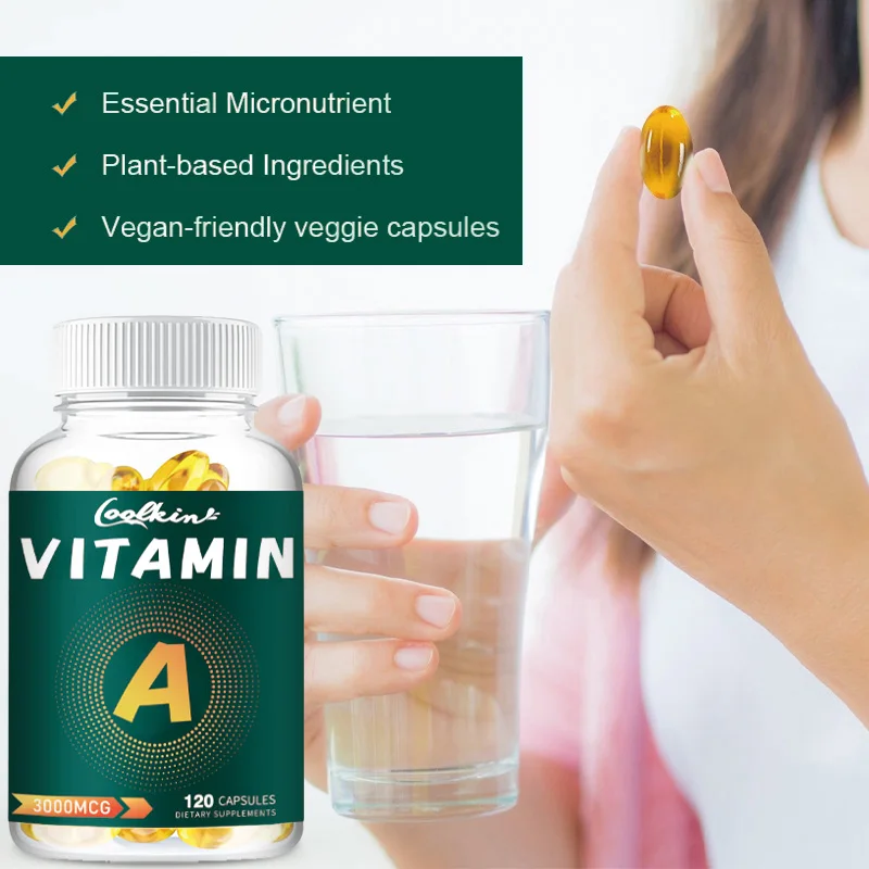 Organic Vitamin A Capsules - Support Healthy Skin, Eye and Immune System Function Non-GMO 120 Capsules