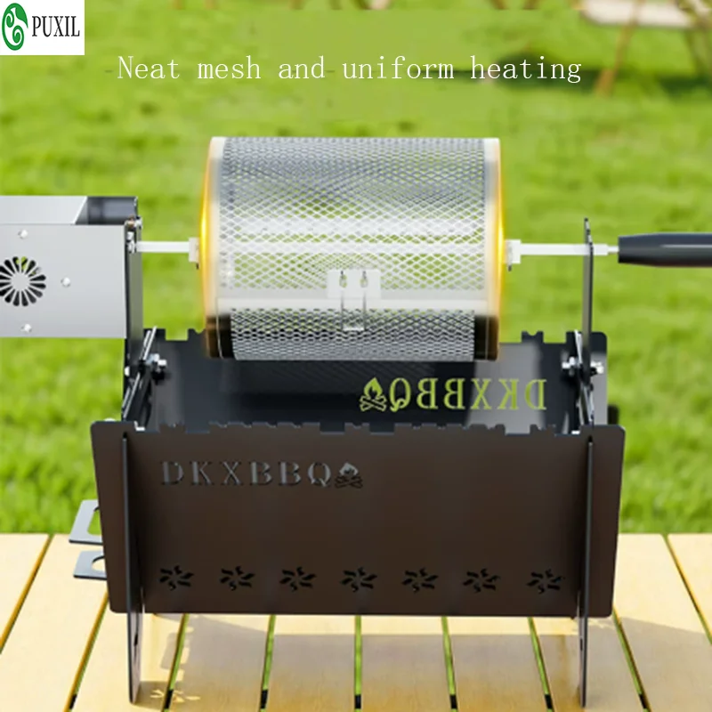 Barbecue Stove Grill Outdoor Home Small Portable Automatic Rotary Barbecue Cage Folding Detachable Card Stove