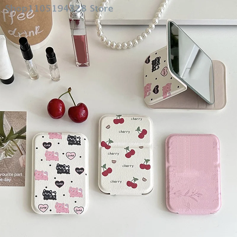 [MP] مرآة جيب صغيرة محمولة عالية الوضوح للمكياج بزاوية قابلة للتعديل قابلة للطي لمستحضرات التجميل أداة صغيرة لسطح المكتب للنساء