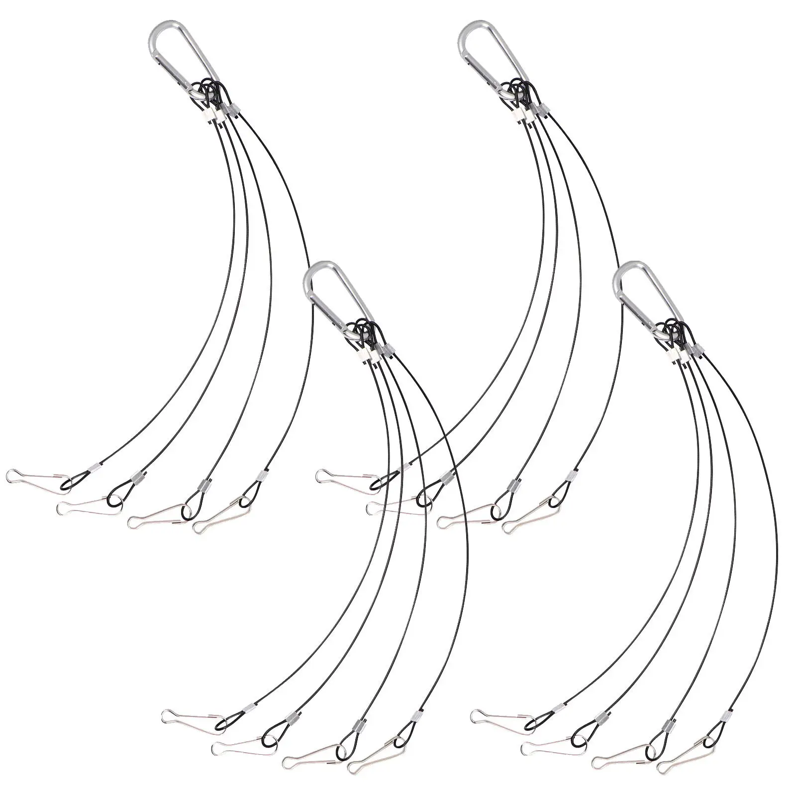 

Комплект из 4 тросов-подвесов для фитоламп, толщина 1,5 мм, длина 400 мм, стальной страховочный трос, регулируемый комплект для гидропоники