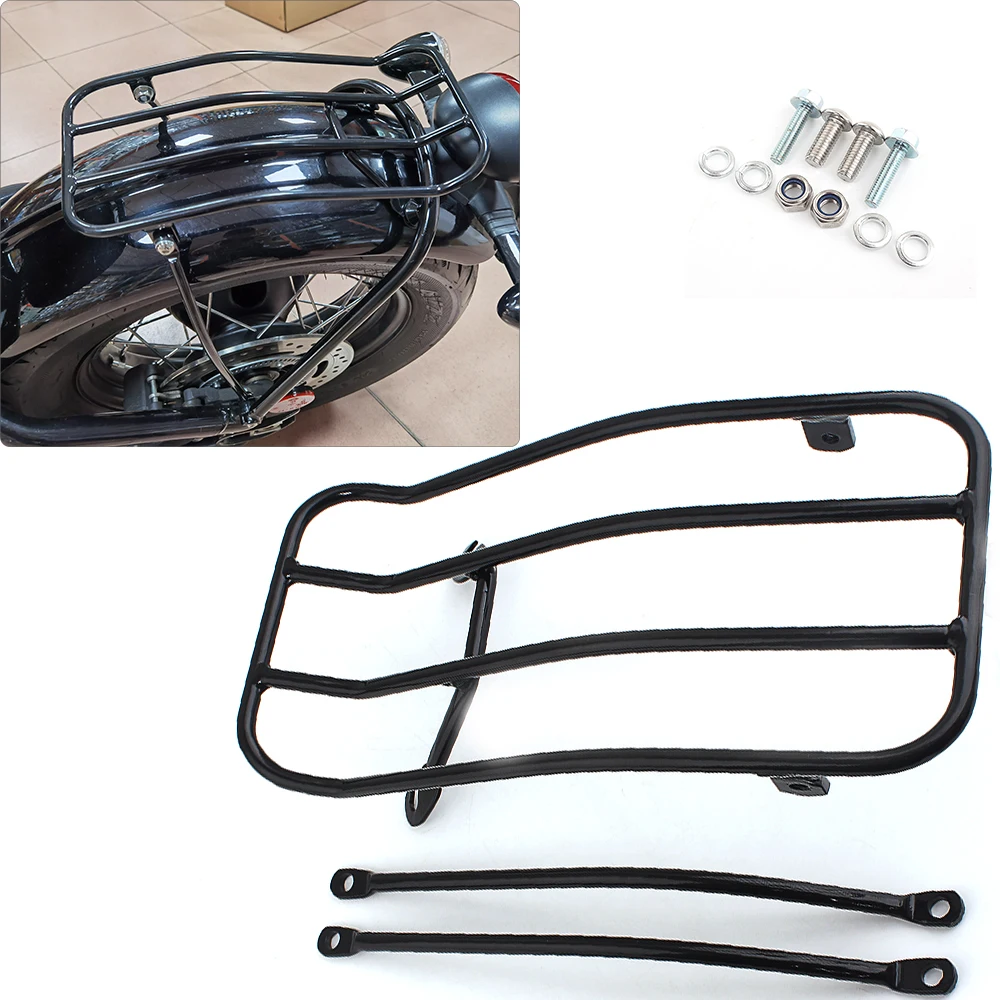 

Motorcycle Accessory Solo Seat Rear Luggage Rack Holder Goods Shelves Trunk Rack For Triumph Bonneville T100 Bobber/Black 17-20