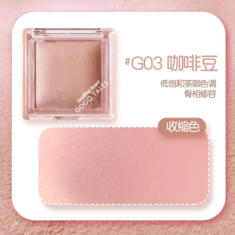GOGO TALES Blush Palette Lunga Durata Facile Colore Opaco Pesca Blush Viso Schiarente Naturale Gonfiore Blush Trucco Rubor Maquillaje