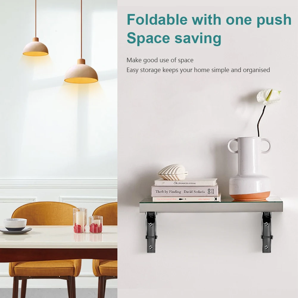 2 szt. Składane wsporniki półek, maksymalne obciążenie 90 kg/198 lb, składane wsporniki półek, wytrzymałe wsporniki półek montowane na ścianie do domu i biura