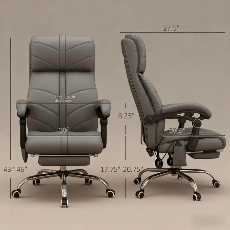 최고의 편안함과 지지력을 위한 발받침이 있는 하이백 리클라이너 의자 가정 및 사무실 공간용