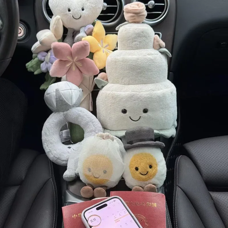 Divertido ramo de rosas de gelatina, juguete de peluche, bonita flor de peluche, muñeca de mano, adorno de escritorio, regalo