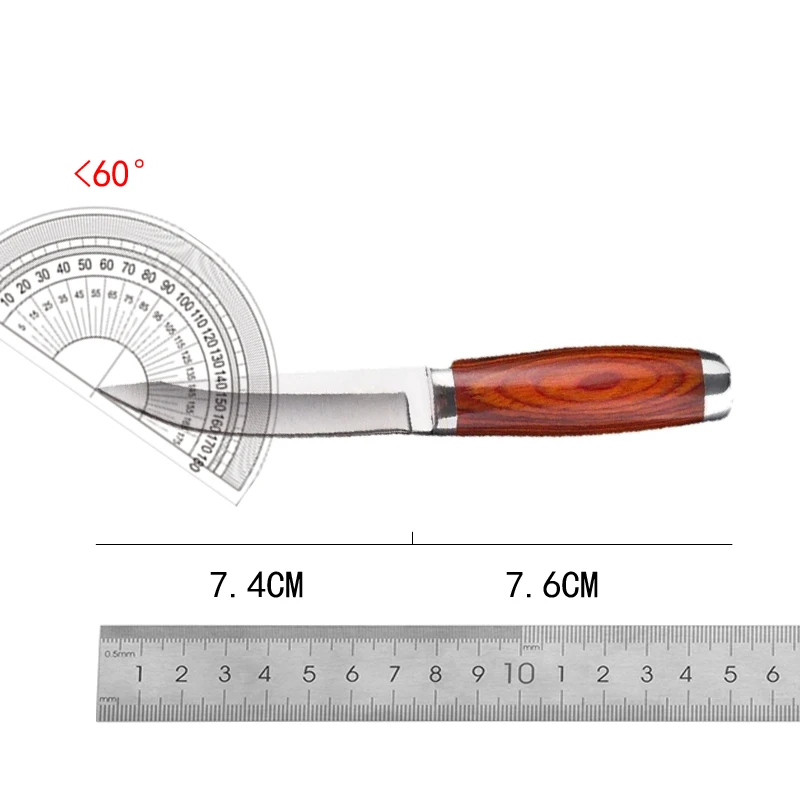 1 sharp stainless steel fruit knife with wooden handle, multi-purpose barbecue cut pocket knife for family and barbecue