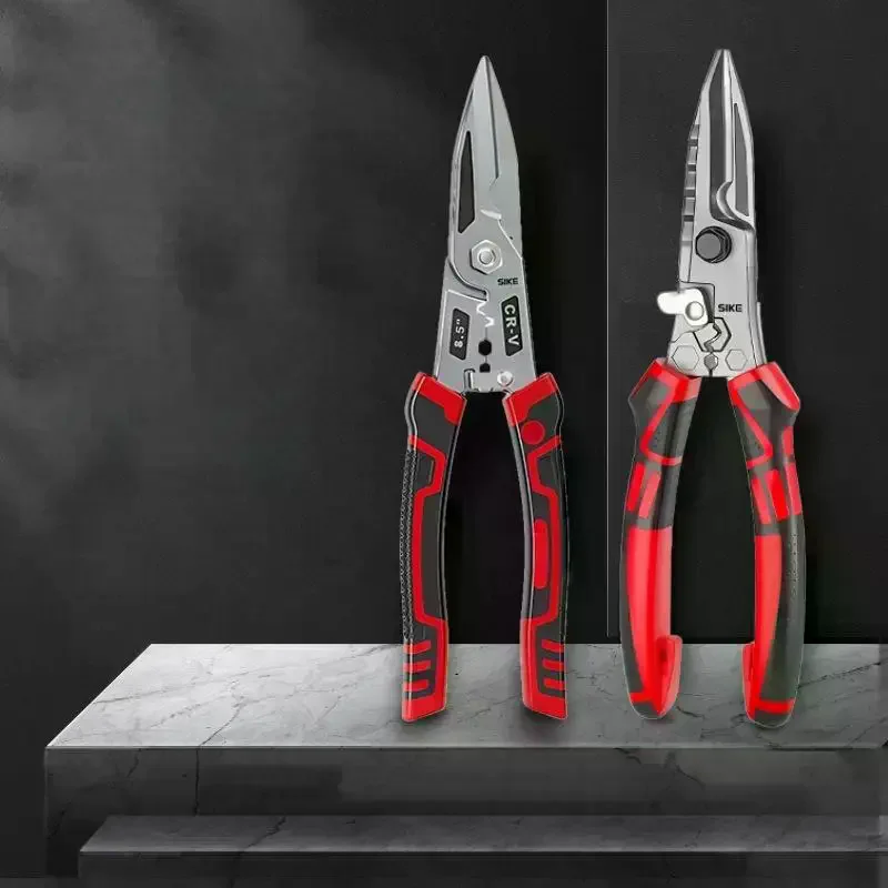 Heavy Duty Multifunctional Electrician Scissors Crimping Wire Cutter With Wrench For Metal Sheet Cable Cutting