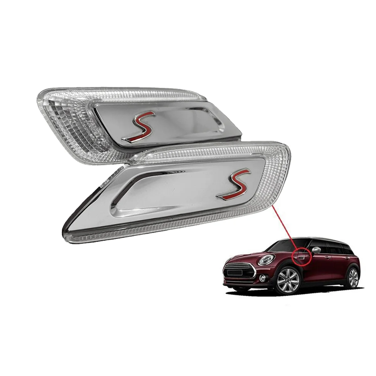 

1Pair Car Fender LED Side Marker Light Turn Signal Indicator for Mini Cooper F54 Clubman 16-2023 63137358469 63137358470—L48A