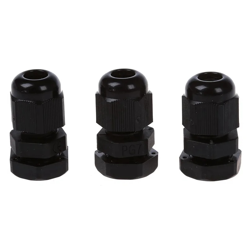 

B03C-90 Pcs PG7 Waterproof Connector Gland Black For 4-7Mm Diameter Cable
