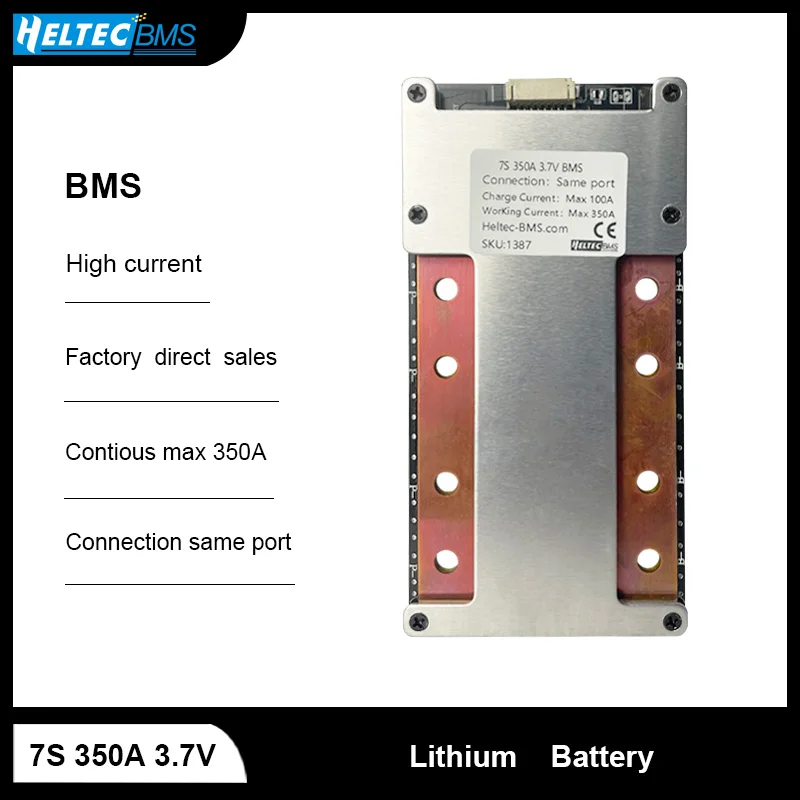 Heltec Wholesale 24V BMS 7S 350A Ternary Lithium Battery Protection Board for 6000W inverter/solar energy storage/24V car start