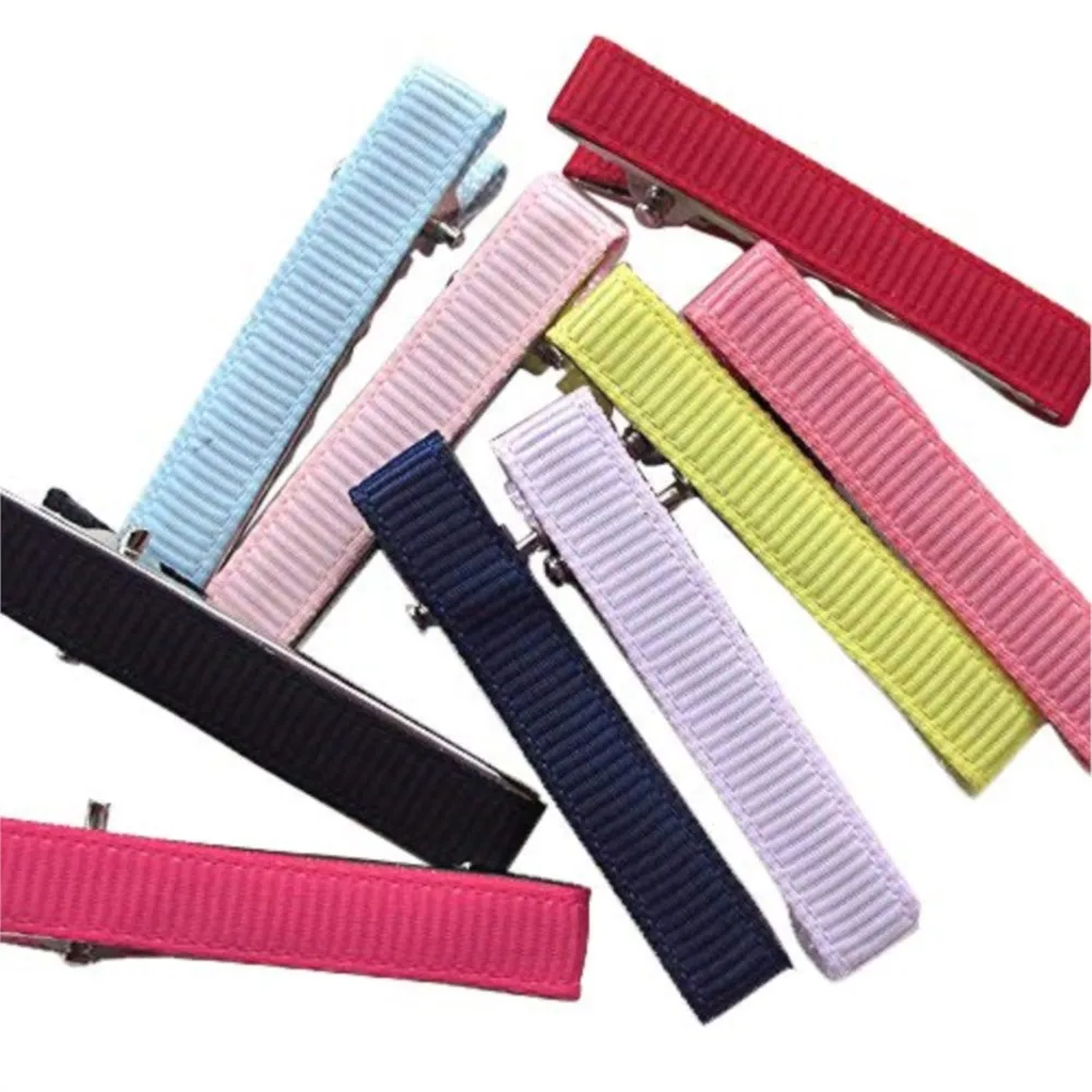 20Pcs Colored Flat Band Hairclip Ribbon Metal Hair Clips For DIY Girls Children Hairpin Jewelry Making Crafts Tool Accessories