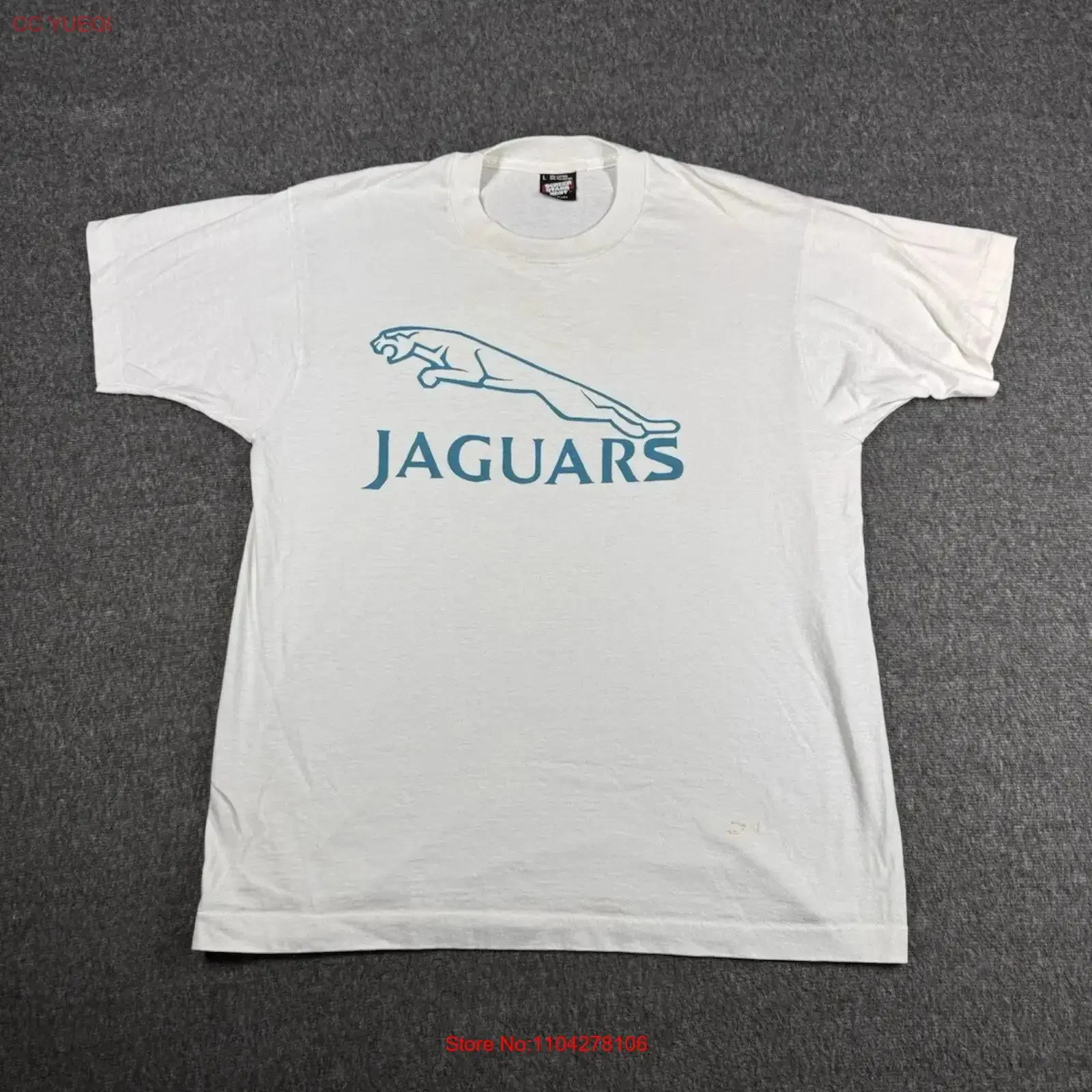 Vintage Screen Stars Jaguars T Shirt Mens L White vintage Washed Slightly streetwear graphic Soft Casual fashion Stretched