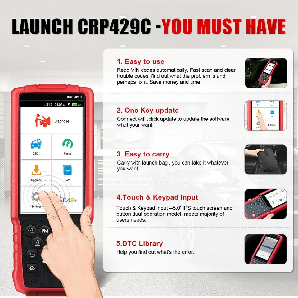 New X431 CRP429C 4 Systems OBDII Code Reader obd2 Auto Diagnostic Tool CRP429 C CRP 429C Scanner