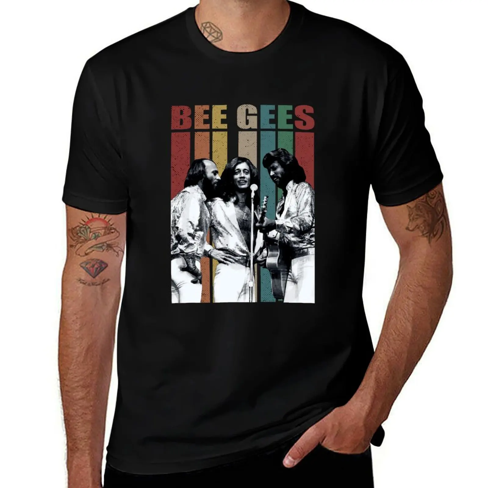 

bee gees backup band T-Shirt Abstract Pattern Print Top