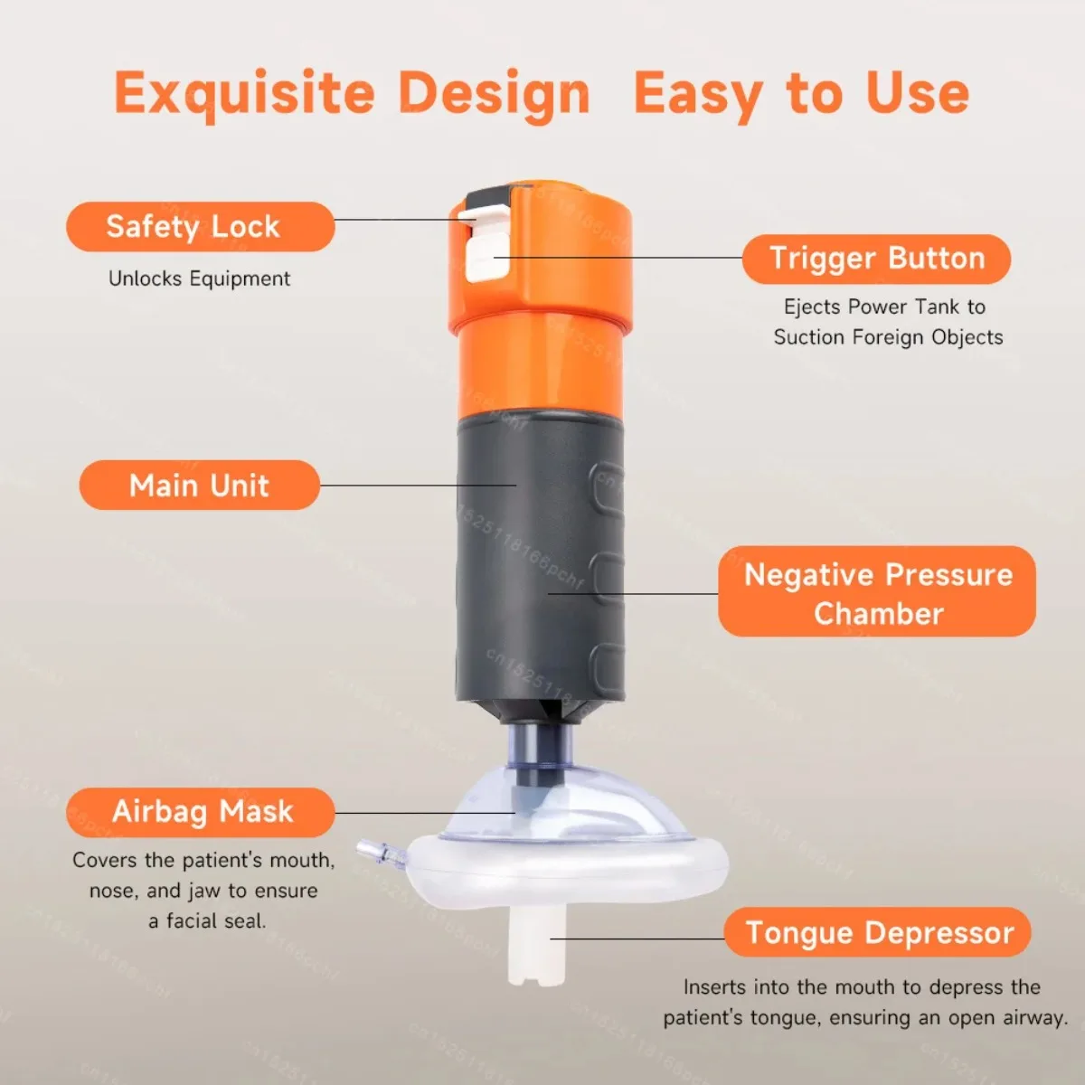 جهاز إنقاذ الاختناق التلقائي المحمول، شفط قوي لمجموعة الإسعافات الأولية لتصفية مجرى الهواء للبالغين والأطفال في حالات الطوارئ #4
