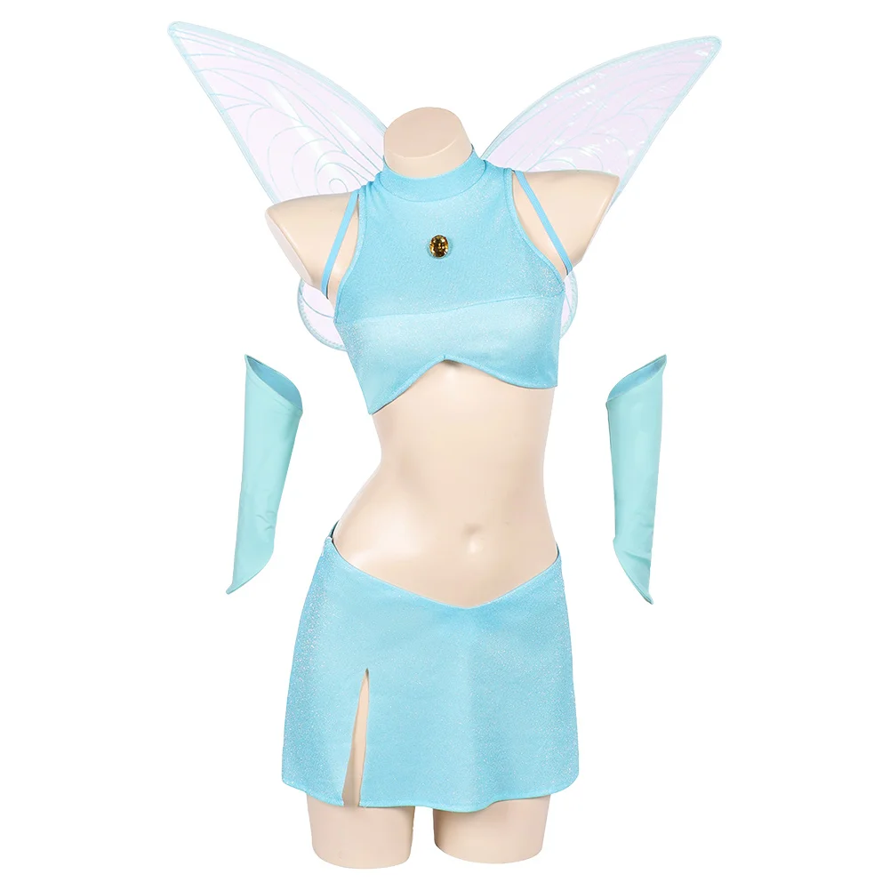 Bloom Cosplay Costume Winx Cartoon Fairy 2025 Club Women Vest Skirt Elf Wing Gloves Outfits Halloween Carnival Party Suit view 2