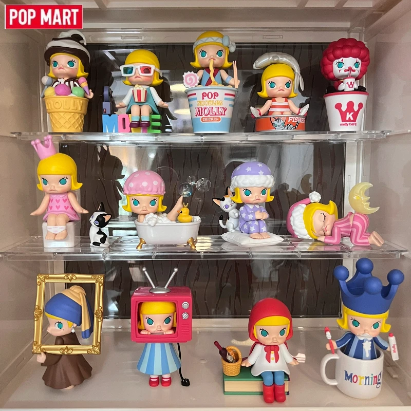 صندوق أعمى أصلي من POPMART MOLLY's One Day Jasmine حمام فقاعي مخفي لهدايا أعياد ميلاد الفتيات وعيد الميلاد