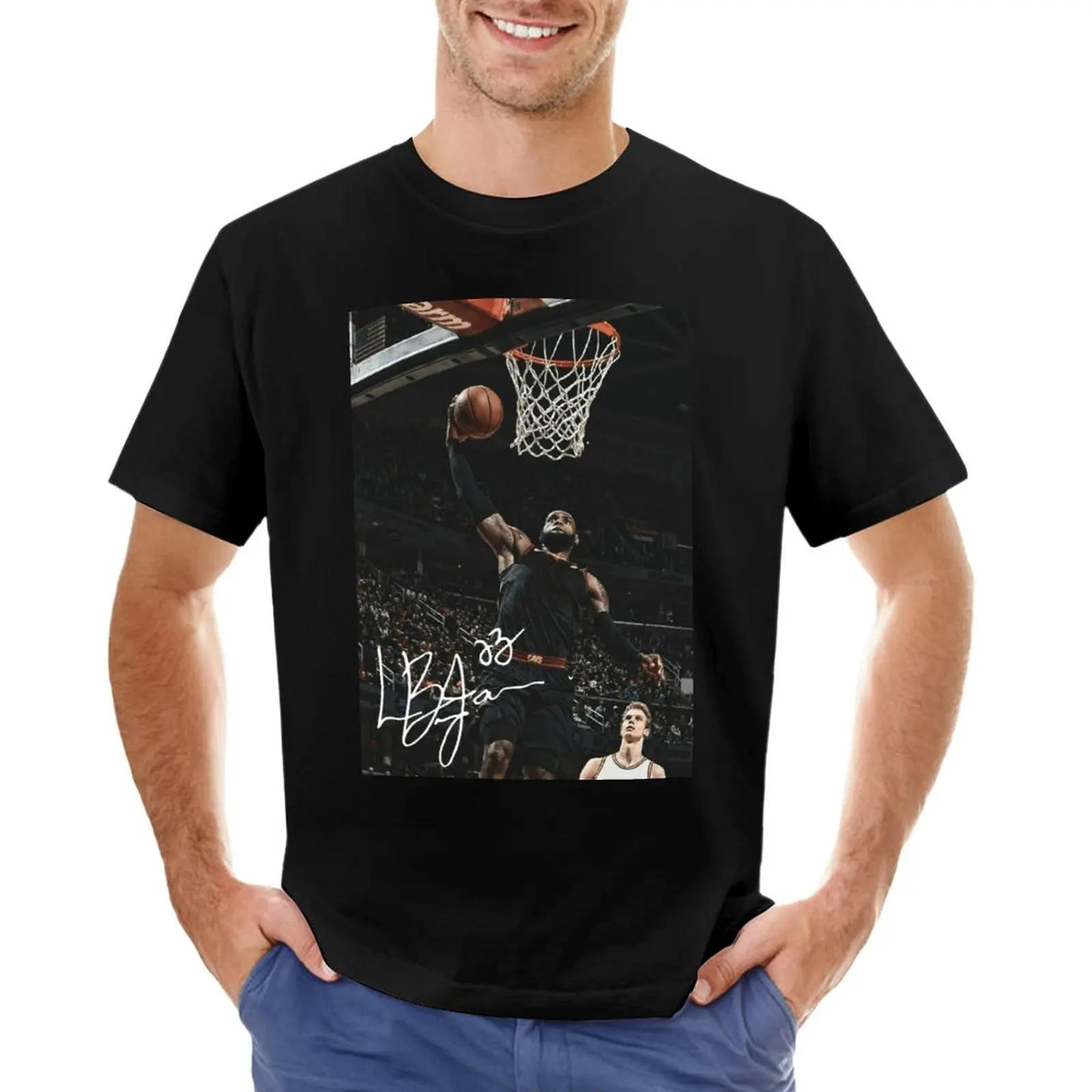 LeBroner And Jamess-camisetas informales con gráfico de estrellas de baloncesto (7), camisetas de alta calidad para el hogar, talla europea, 2023