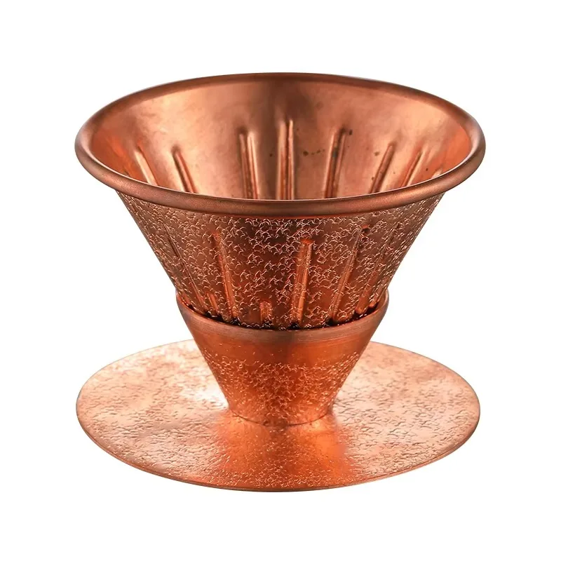Luxury Copper Coffee Dripper Portable Cone Coffee Dripper Hand Drop Copper Pour on Coffee Dripper