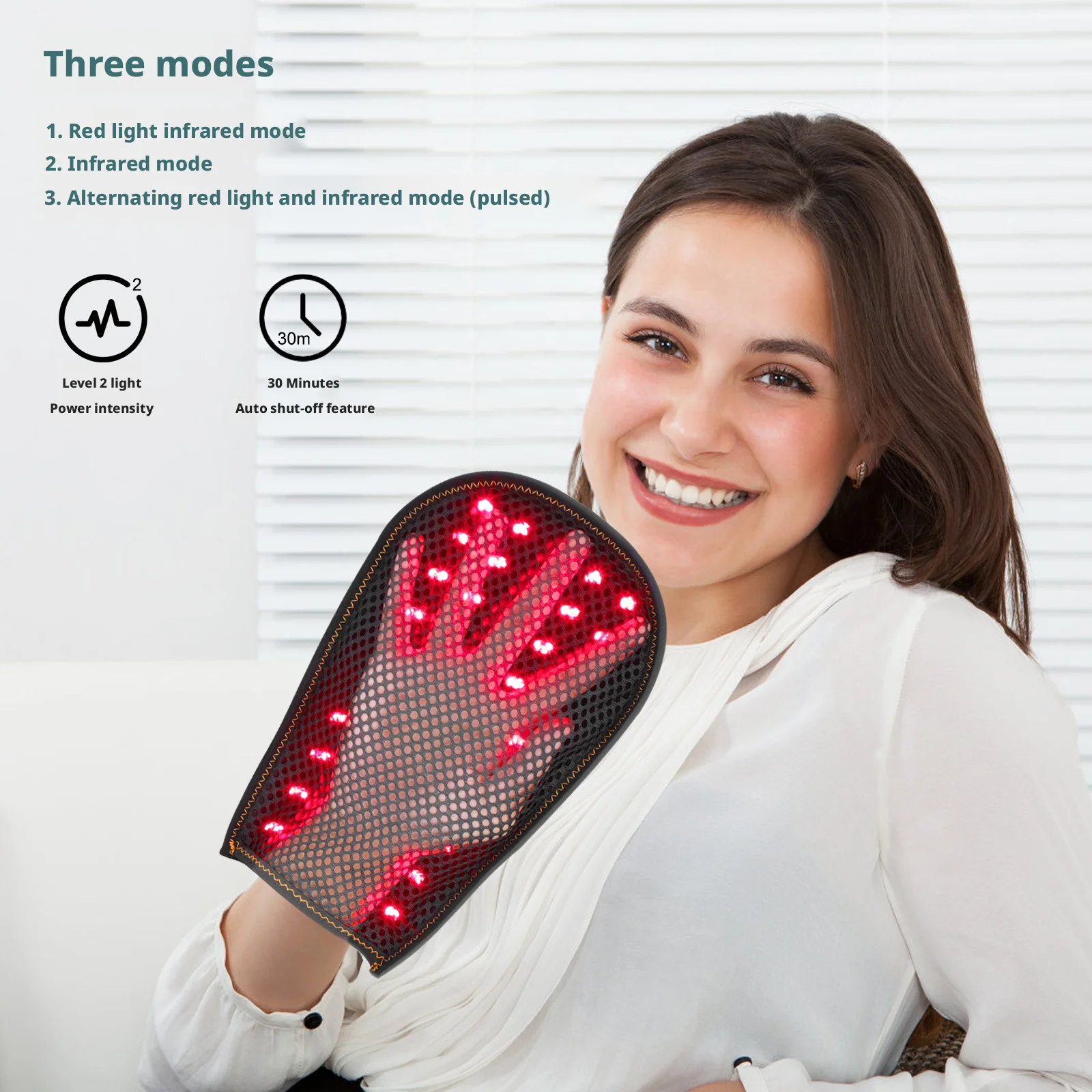 SHINEKNOT Infrared Therapy Lamp Gloves Tendon Sheath Finger Joint Wrist Red Light Therapy LED Portable Infrared Lamp Adjustable
